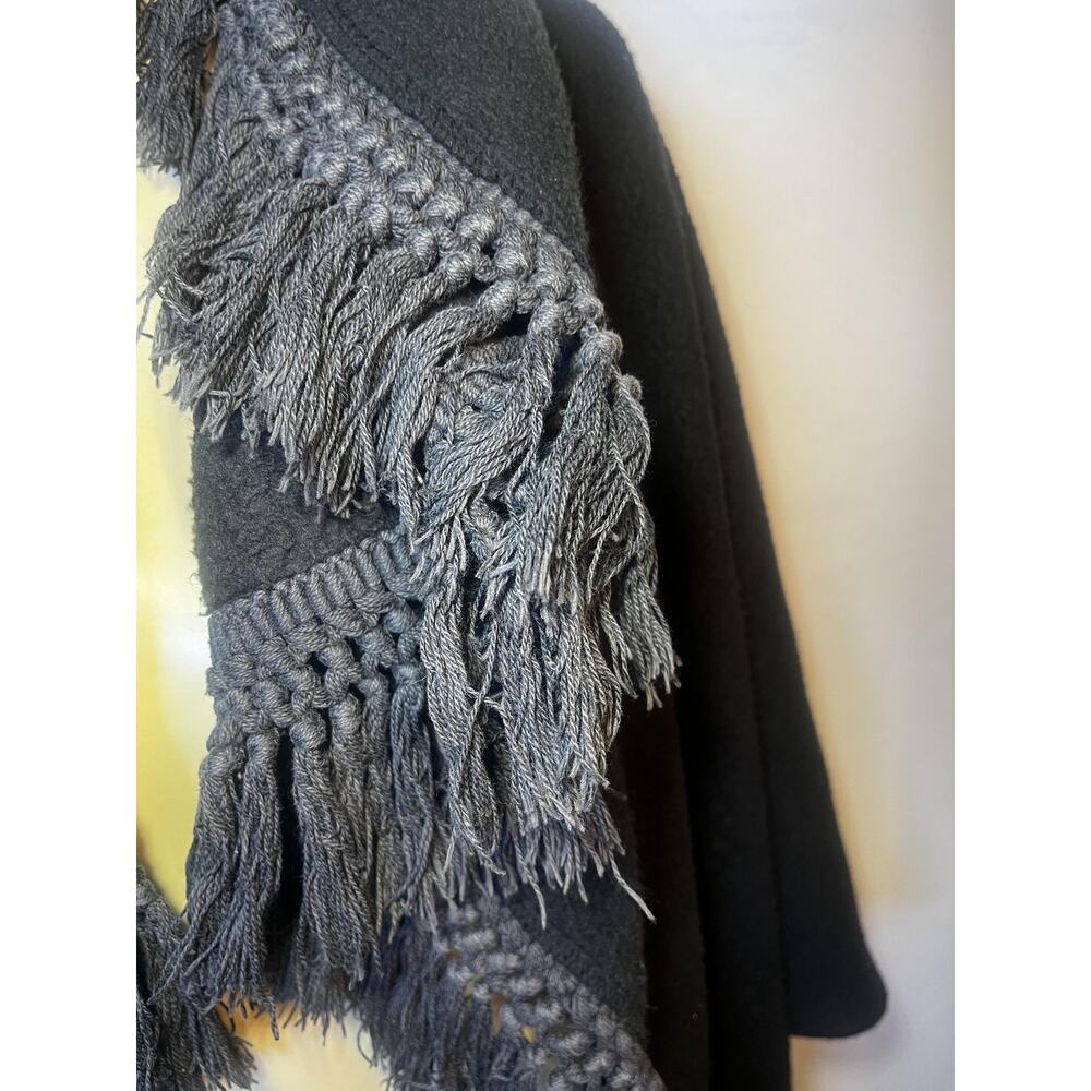 Vintage Kathleen for Sweet Herb Poncho Sleeves Womens One Size Fringe USA 90s - Picture 6 of 9